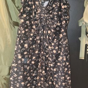 Black Floral Short Romper